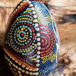 〔BIGサイズ 約11.5cm〕ドットペイント 木製エッグシェイカー｜ころんと可愛い卵型マラカス・バリ島のナチュラルパーカッション - サブ3