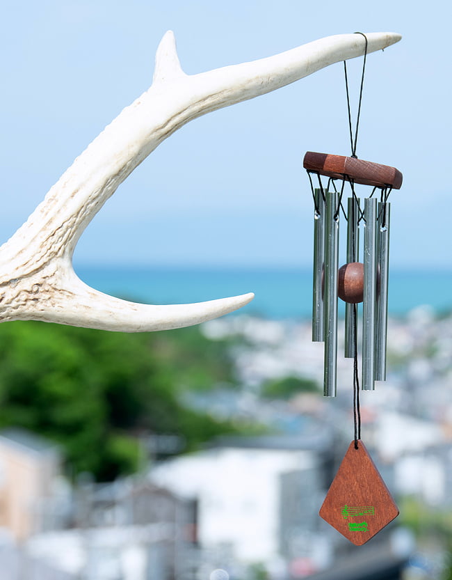倍音が美しいヒーリング風鈴 - Nature’s Melody - 14.5cm（銀色）【PG12SV】の写真玄関ドアチャイム,ドアベル,ギフト,プレゼント,風鈴,チャイム,ヒーリング,楽器,癒やし,エナジーチャイム,民族楽器