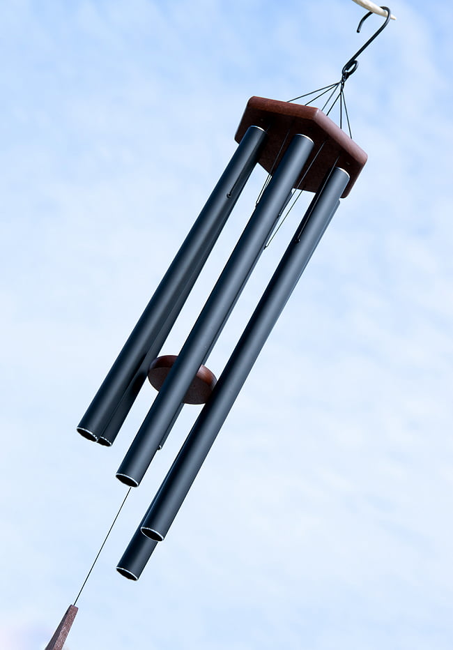 倍音が美しいヒーリング風鈴 - Nature’s Melody - 63cm（黒色）【PG42BK】の写真ギフト,プレゼント,風鈴,チャイム,ヒーリング,楽器,癒やし,エナジーチャイム,民族楽器