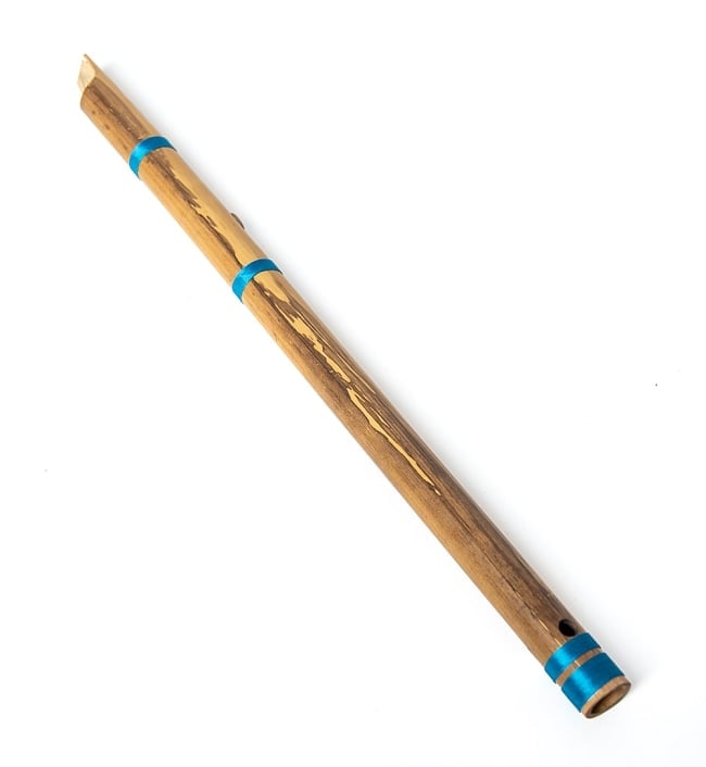 インドの縦笛(シルク巻き-高級品) 5 - 天然素材のためこのようにムラがあります。