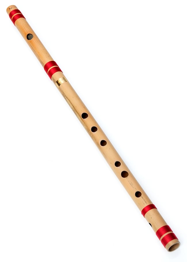 高品質コンサート用バンスリ(BASS A管)の写真1枚目です。全体写真バンスリ,Bansli,インド 管楽器,インド　楽器,民族楽器