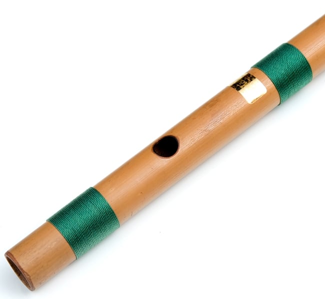 高品質コンサート用バンスリ(BASS A#管) 2 - 上部、この穴に口を当てます