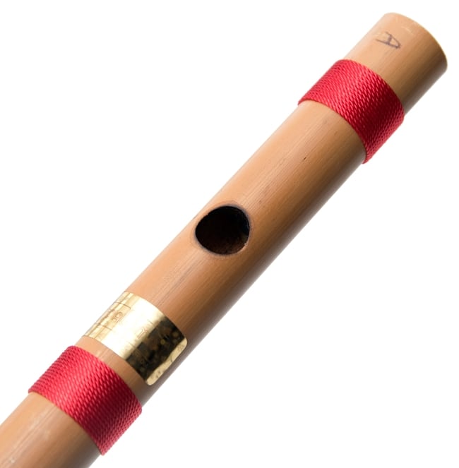 高品質コンサート用バンスリ(G#管) 2 - 上部、この穴に口を当てます