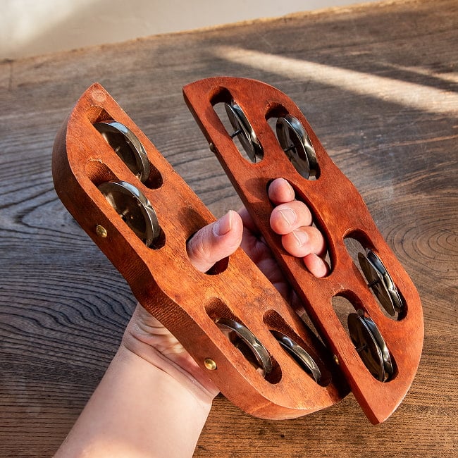インドのカルタル 片手分ペア〔1組2個〕  Kartal インドのパーカッション 本格サイズ 24cm 5 - 本格サイズです。