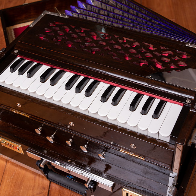 [訳アリ]【Kartar Music House社製】ポップアップハルモニウム 2ドローンタイプ 2 - 鍵盤を上部から見てみました。
