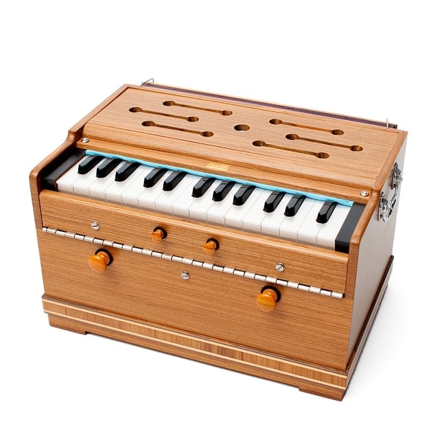 【PALOMA社製】ハルモニウム(27鍵 携帯向け超小型＆品質良)の写真1枚目です。品質に定評のある、パロマ社のハルモニウムです。*天然素材を使用している為、木の色合いには個体差がございます。ハルモニウム,Harmonium,ピアノ,インド　楽器,鍵盤楽器,民族楽器