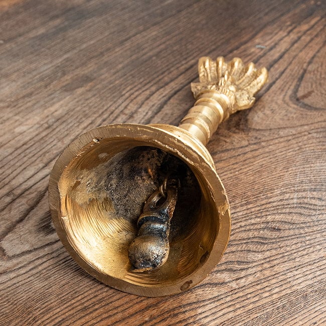 【1点物】ナーガとガルーダのハンドベル 寺院サイズ  高さ：21.5cm 1.1kg 7 - ベルの内部です。