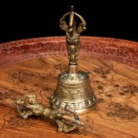 密教法具・金剛鈴(ガンター)と金剛杵(ヴァジュラ)のセット【11cm】