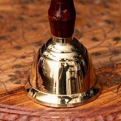 [木の持ち手付き]ブラス製ハンドベル【約13.5cm】 - サブ3