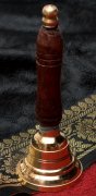 [木の持ち手付き]ブラス製ハンドベル【約13.5cm】