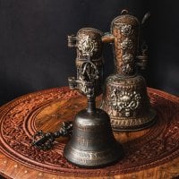 【1点物】密教法具・金剛鈴 宝匣 ガンター・バジュラ・ケースのフルセット
