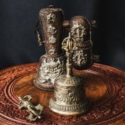 【1点物】密教法具・金剛鈴 宝匣 ガンター・バジュラ・ケースのフルセット