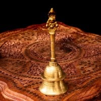 ブラスのハンドベル 高さ：19.5cm