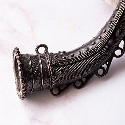トゥラヒ（turahi）  ドクラ鋳造のメタルホーン インドの民俗ラッパ 26cm - サブ5