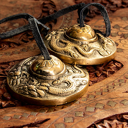 ゴールド系ディンシャ(大7.5cm) -ドラゴン柄 - サブ3