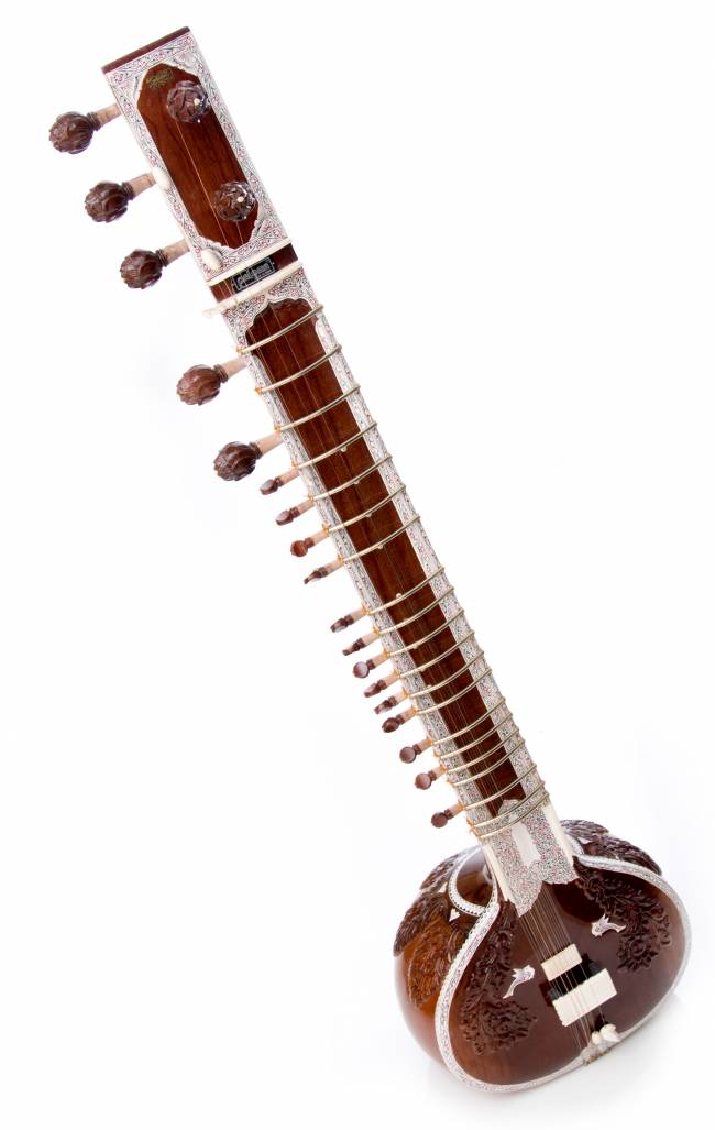  【PALOMA社製】高級シタールセット（グラスファイバーケース）の写真1枚目です。高さは約125cmです。シタール,Sitar,インド 楽器,インド 弦楽器,民族楽器