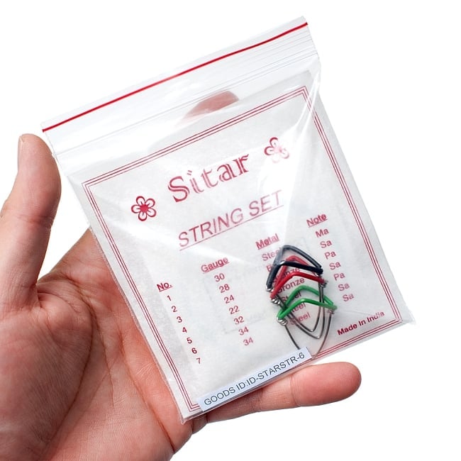 練習用シタールセット(グラスファイバーケース) 9 - 交換用のシタール弦セットと、ミズラーブも付属いたします!