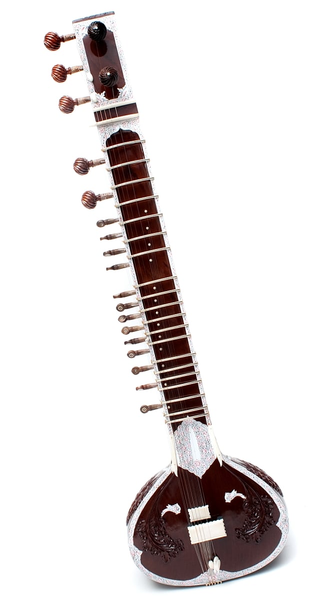 [トゥンバ割れ・訳あり品]シタールセット（グラスファイバーケース）の写真シタール,Sitar,インド 楽器,インド 弦楽器,民族楽器,インドクオリティ