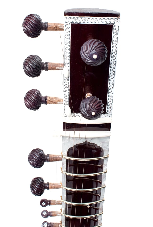 練習用シタールセット（グラスファイバーケース） 3 - ヘッド部分の写真です