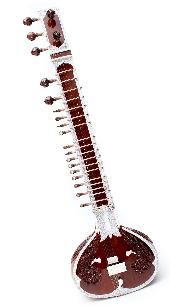 [訳あり・インド品質]シタールセット（グラスファイバーケース）の写真シタール,Sitar,インド 楽器,インド 弦楽器,民族楽器