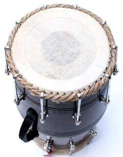 ドーラク(Dholak) インドの両面太鼓 ボルト締め高級タイプ - サブ4