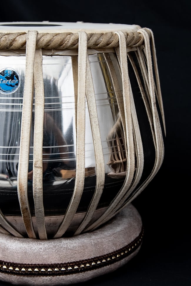 【一点物】タブラ フルセット スティール 5 - グラマラスな造形が美しいインドの打楽器です。