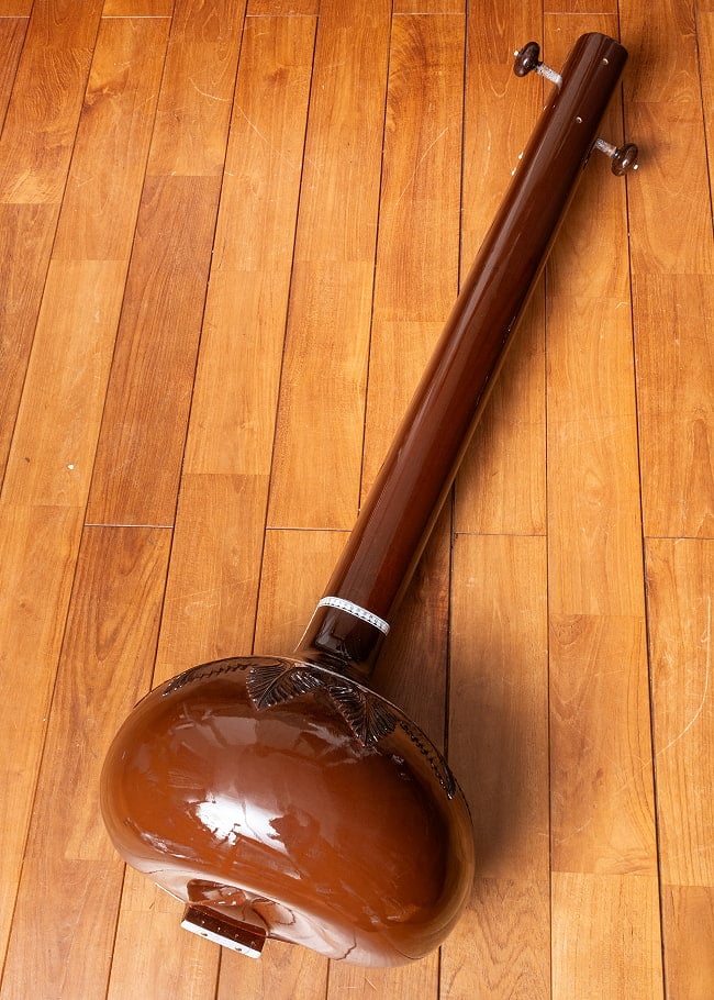 タンプーラ 〔全長約130cm〕 インド古典音楽 声楽用ドローン楽器 ハードケース付き 9 - 裏面の写真です