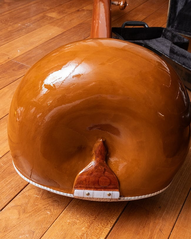 タンプーラ 〔全長約142cm〕 インド古典音楽 声楽用ドローン楽器 大型モデル ハードケース付き 12 - 底面です