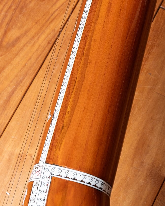 タンプーラ 〔全長約142cm〕 インド古典音楽 声楽用ドローン楽器 大型モデル ハードケース付き 14 - 拡大写真です