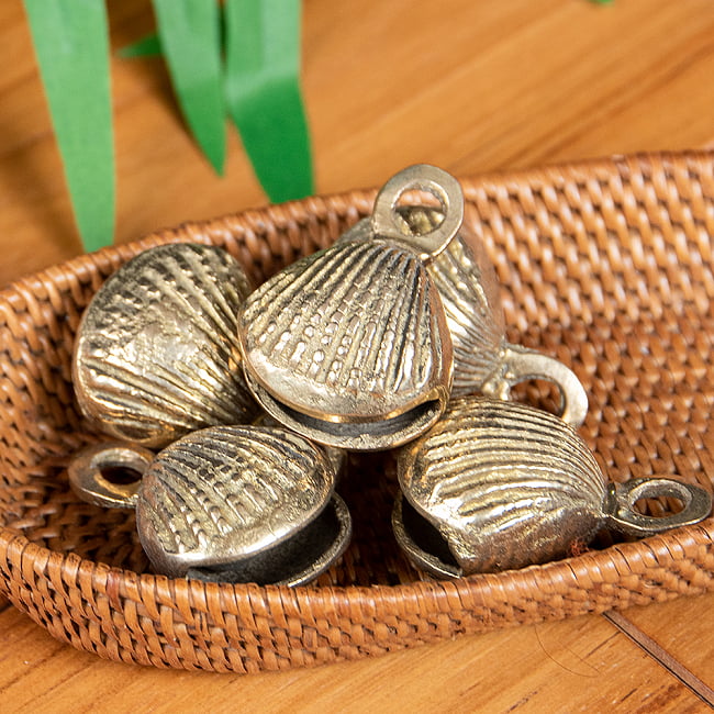 【5個セット】インドの鈴 貝殻グングル［約4.3cm×約3cm］ 7 - 複数あると音に厚みが増していい感じです