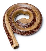 スパイラル・ディジュリドゥ【木目 ドット 赤緑系】の商品写真