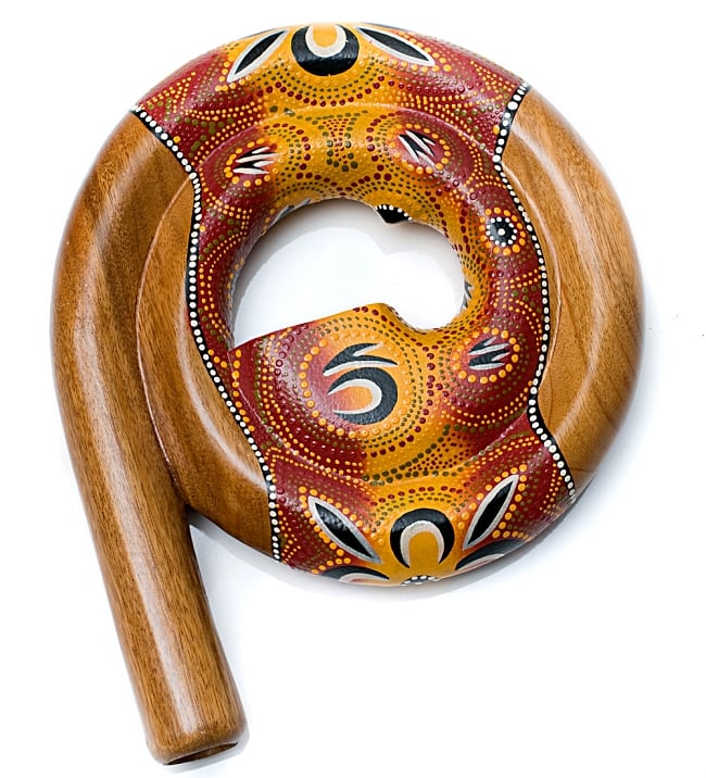スパイラル・ディジュリドゥ【木目　赤黄系】の写真1枚目です。全体写真です。ディジュリドゥ,スパイラル・ディジュリドゥ,オーストラリア,インドネシア　楽器,管楽器,民族楽器,アボリジニ