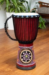 ハンドペイント・トライバル・ジャンベ (高さ 50cm 直径 25cm程度)