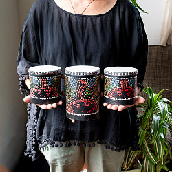 バリ島の民族楽器 ティンプトンドラム｜ドットペイントが美しい 手とマレットで楽しむ3連打楽器 - サブ2