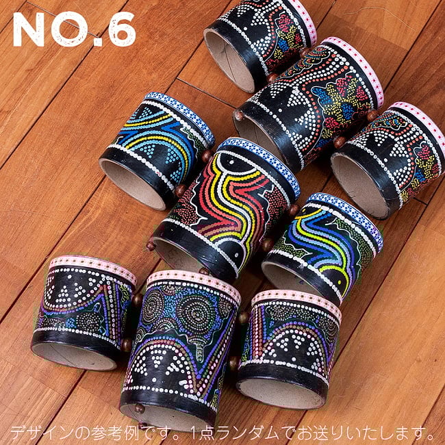 バリ島の民族楽器 ティンプトンドラム|ドットペイントが美しい 手とマレットで楽しむ3連打楽器の選択用写真