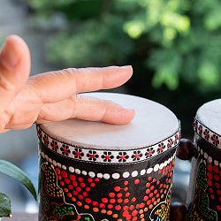 バリ島の民族楽器 ティンプトンドラム｜ドットペイントが美しい 手とマレットで楽しむ3連打楽器 - サブ4