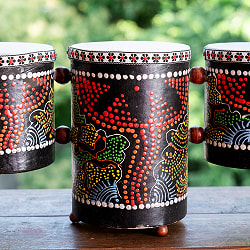 バリ島の民族楽器 ティンプトンドラム｜ドットペイントが美しい 手とマレットで楽しむ3連打楽器 - サブ5