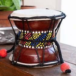 ダムルー　バリ島のドットペイントがかわいい｜シヴァ神の小さなでんでん太鼓・誰でも鳴らせる民族楽器 - サブ3