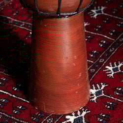 〔高さ：約40cm〕素朴な木の風合いが魅力 プレーン　ジャンベ｜バリ島の手作り民族楽器・コンパクトサイズの木製パーカッション - サブ5