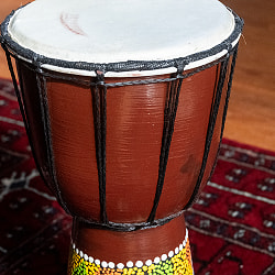 〔高さ：約30cm〕色鮮やかなドットペイントが魅力　ジャンベ｜バリ島の手作り民族楽器・コンパクトサイズの打楽器パーカッション - サブ4