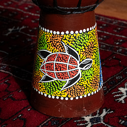 〔高さ：約30cm〕色鮮やかなドットペイントが魅力　ジャンベ｜バリ島の手作り民族楽器・コンパクトサイズの打楽器パーカッション - サブ5