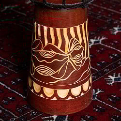 〔高さ：約40cm〕木彫りされた立体感ある模様が魅力的なジャンベ｜バリ島の手彫り民族楽器・コンパクトサイズの木製パーカッション - サブ5