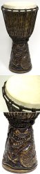 ドラゴン彫刻ジャンベ (高さ 60cm 直径 30cm)の商品写真