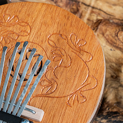 7弦 ココナッツカリンバ〔彫り模様入り〕 - サブ4