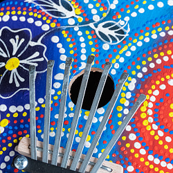 〔少し大きめ〕7弦 ココナッツカリンバ〔鮮やかドットペイント〕 - サブ2