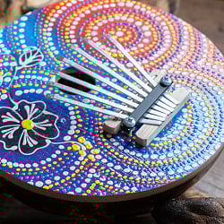 〔少し大きめ〕7弦 ココナッツカリンバ〔鮮やかドットペイント〕 - サブ5