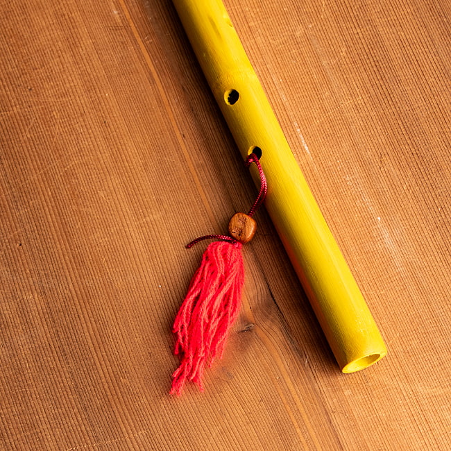 ベトナムの竹笛 - 縦笛 45cm 5 - 房がついています。