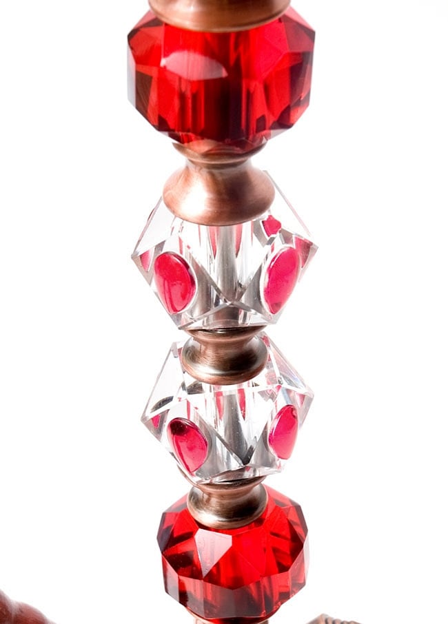 シーシャ(水タバコ)赤【約65cm】 3 - 中央のクリスタル部分です。