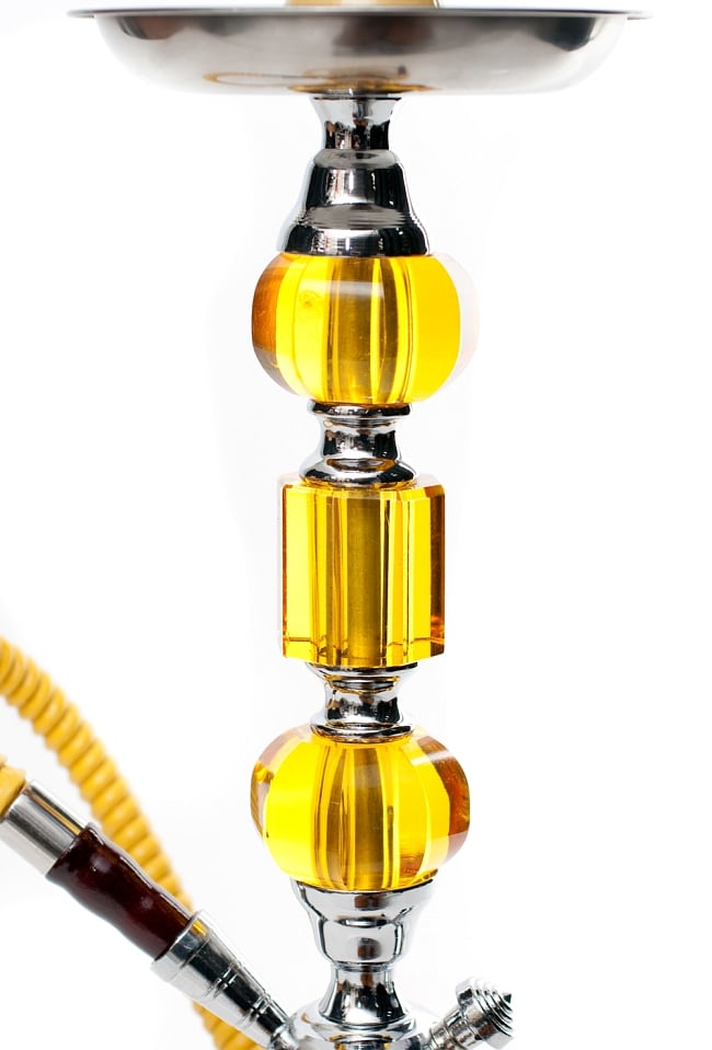 シーシャ(水タバコ)黄色【約51cm】 3 - 中央クリスタルの拡大です。カケなどがある場合がございます。予めご了承くださいませ。