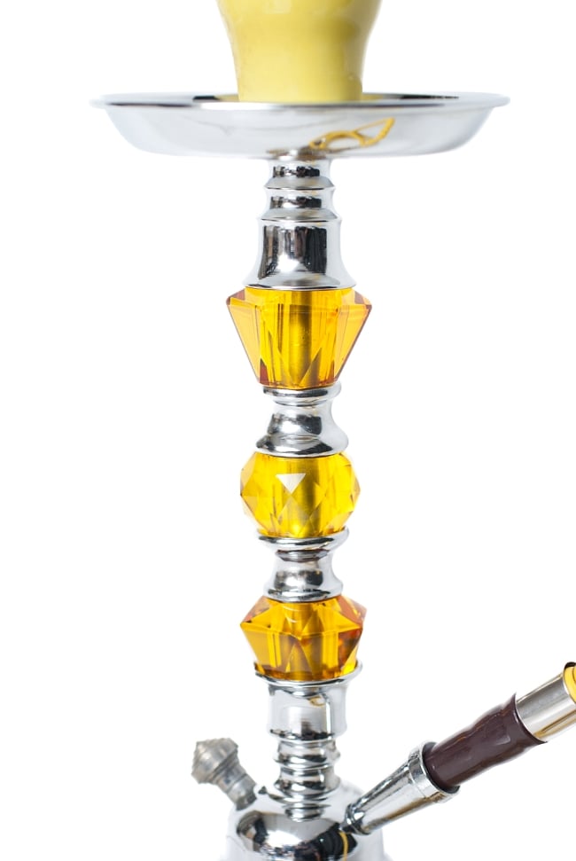 シーシャ(水タバコ)黄色【約43cm】 3 - 中央クリスタルの拡大です。カケなどがある場合がございます。予めご了承くださいませ。